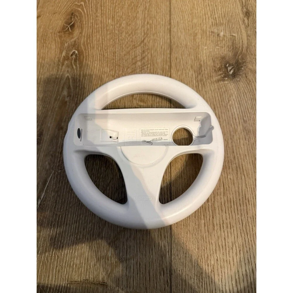 Nintendo Wii Wheel Steering Wheel Attachment Controller Accessory White Blue